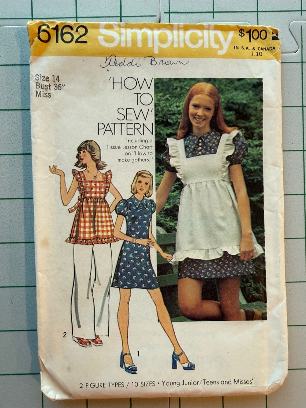 Vintage 1970s Simplicity 6162 Sewing Pattern Size 14 Uncut Factory Folded Dress